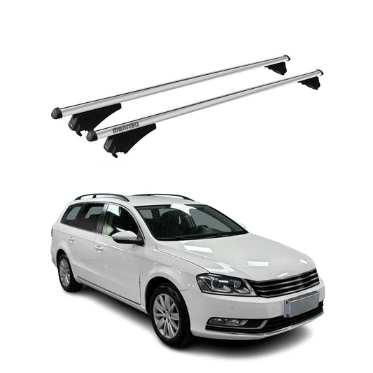 Menabo Dachträger Grundtäger für VW Passat Alltrack B7 2012-2014 75kg Alu Silber