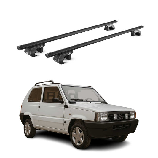 Portbagaj de plafon pentru Fiat Panda I 1999-2003 3 uși 90kg aluminiu negru 2x ABE