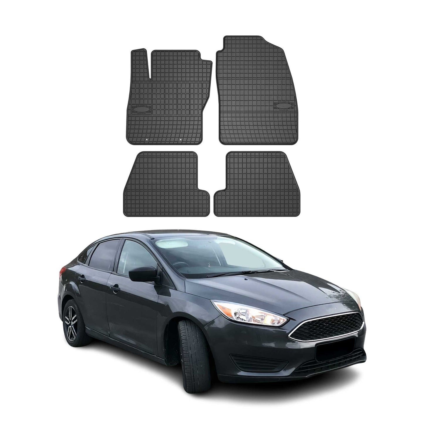 2011-2018 Ford Focus mk3 Fußmatten Gummi Schwarz 4 tlg