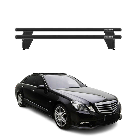 Menabo Dachträger für Mercedes E Klasse W212 Limo 2009-2013 75kg Alu Schwarz 2x