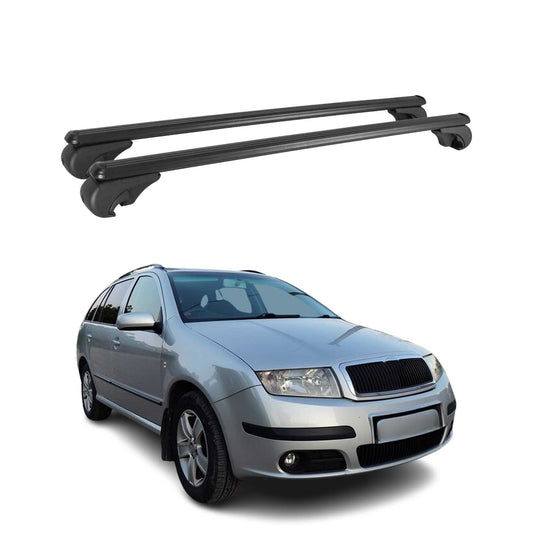 Portbagaj plafon pentru Skoda Fabia Combi 1999-2007, bază portbagaj aluminiu negru