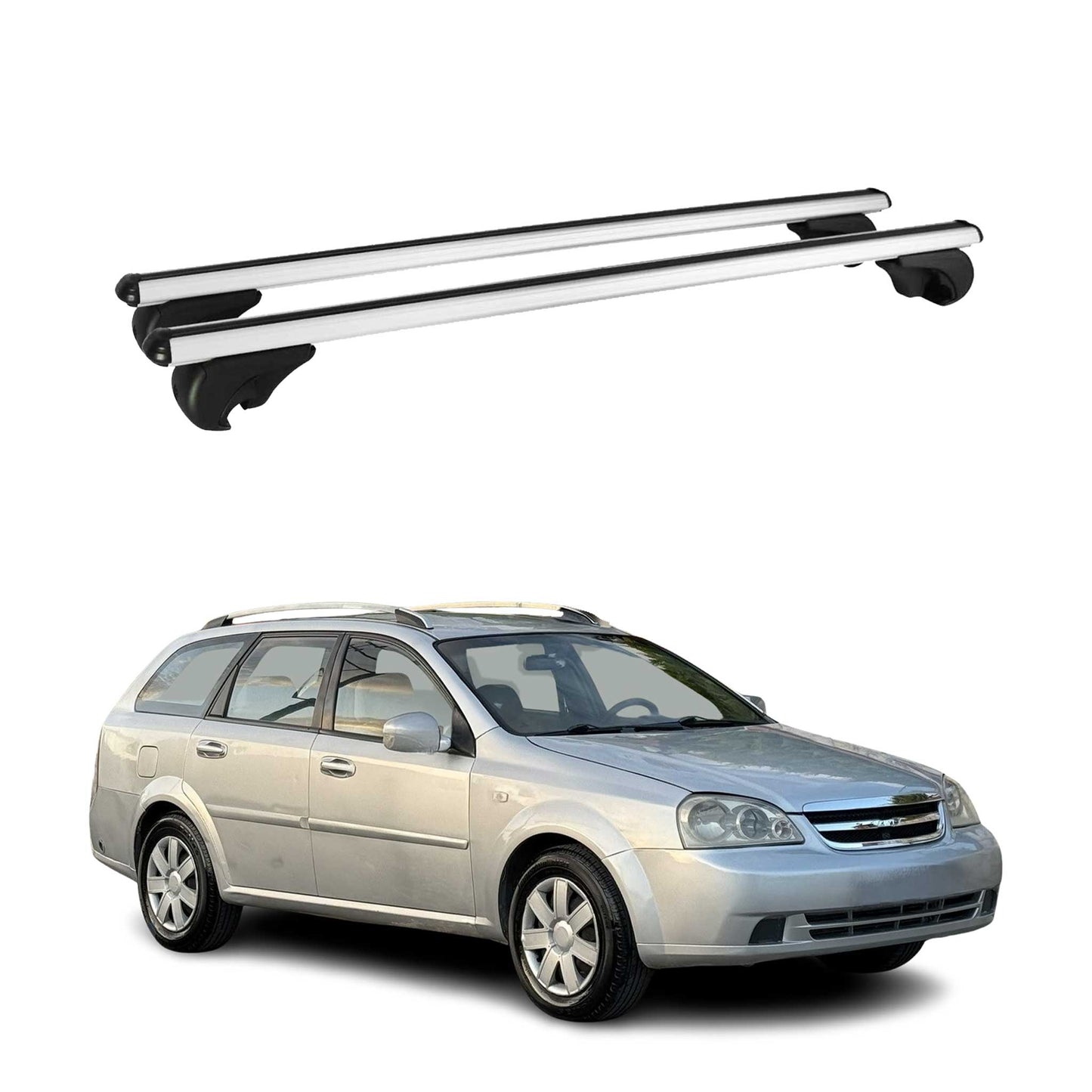 Dachträger für Chevrolet Lacetti Kombi 2004-2011 Gepäckträger Aluminium Grau 2x