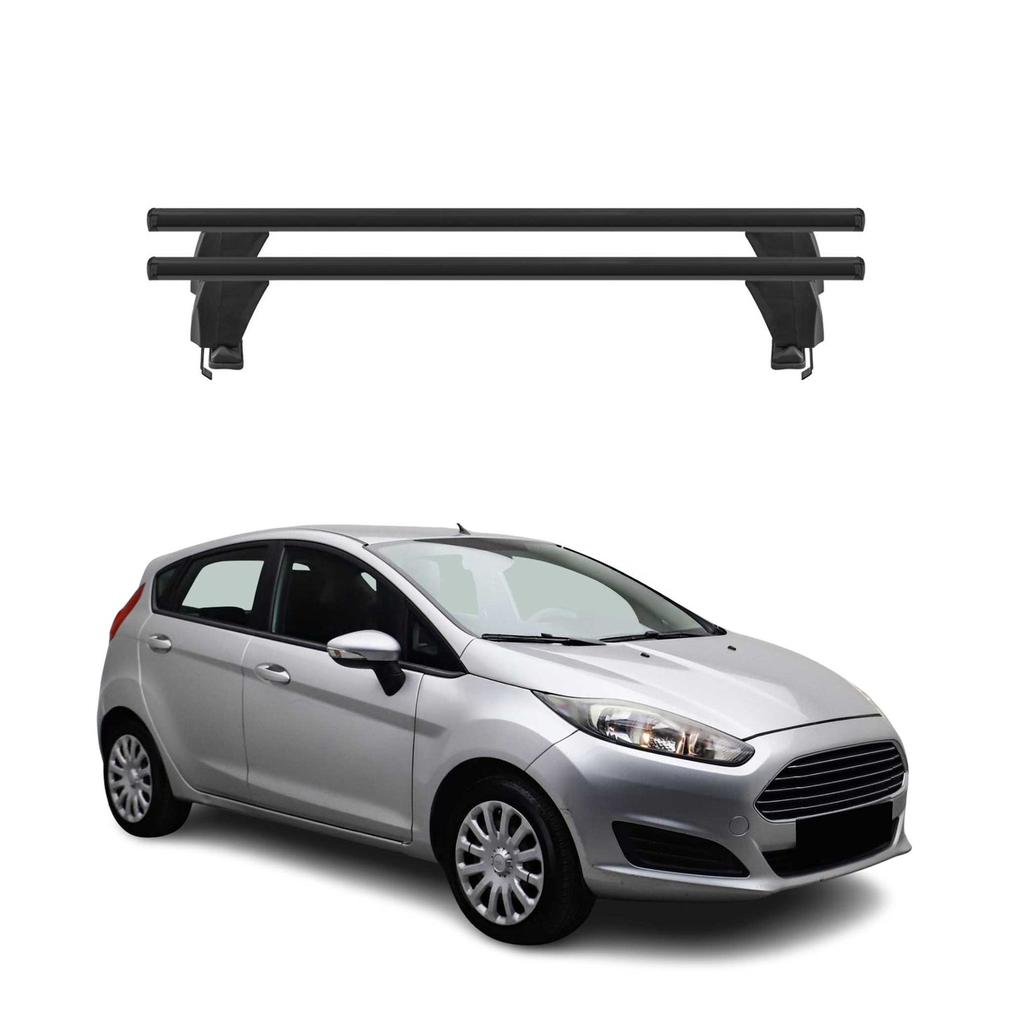 Menabo Dachträger Grundtäger für Ford Fiesta 2013-2017 50kg Alu Schwarz 2 tlg