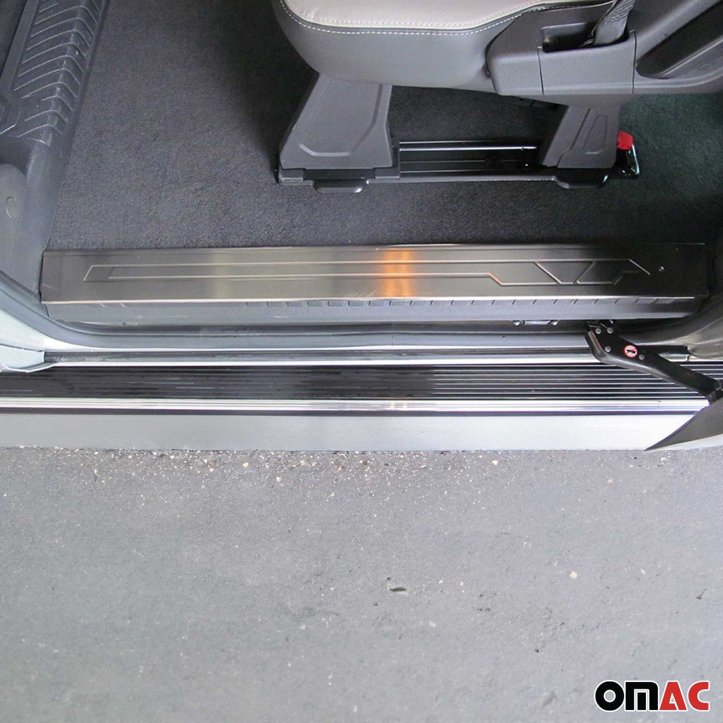 Protecții prag ușă pentru Ford Tourneo Custom 2012-2024, oțel inoxidabil, 3 buc.