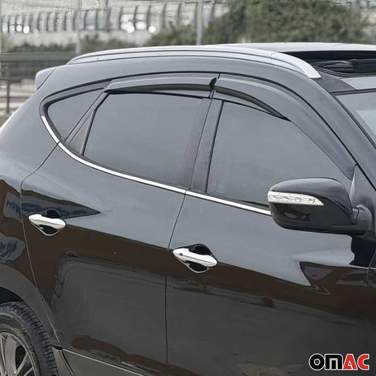 Benzi decorative pentru geamuri pentru Hyundai ix35 2010-2015, oțel inoxidabil cromat, 6 bucăți