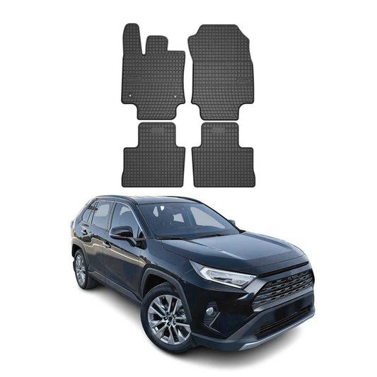 Covorașe cauciucate negre pentru Toyota RAV4 2019-2025, set de 4 piese