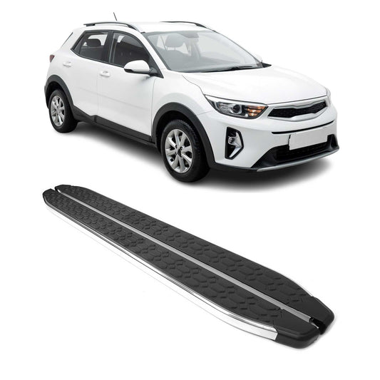 Trittbretter Seitenschweller für Kia Stonic 2017-2021 Edelstahl Schwarz Silber