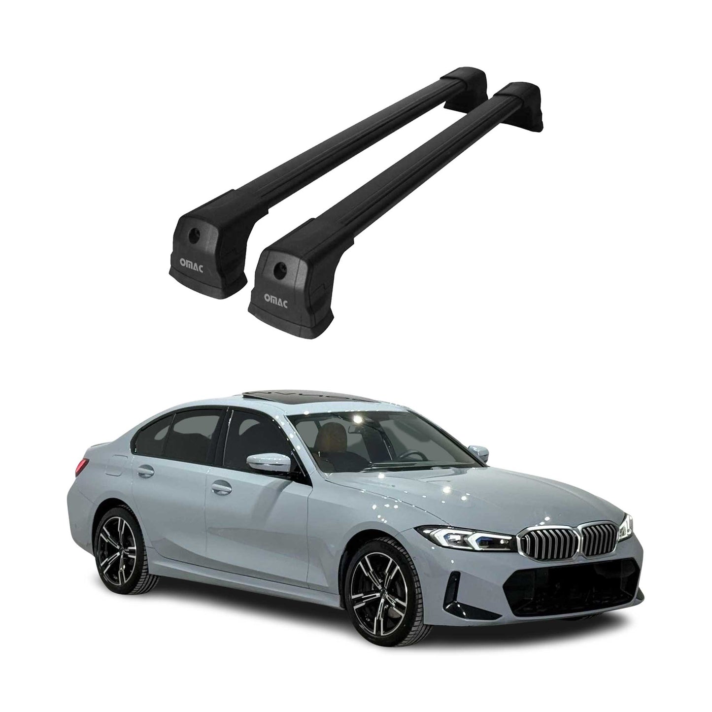Dachträger für BMW 3er G20 2019-2025 / G80 Limo 2021-2025 75kg Alu Schwarz 2x