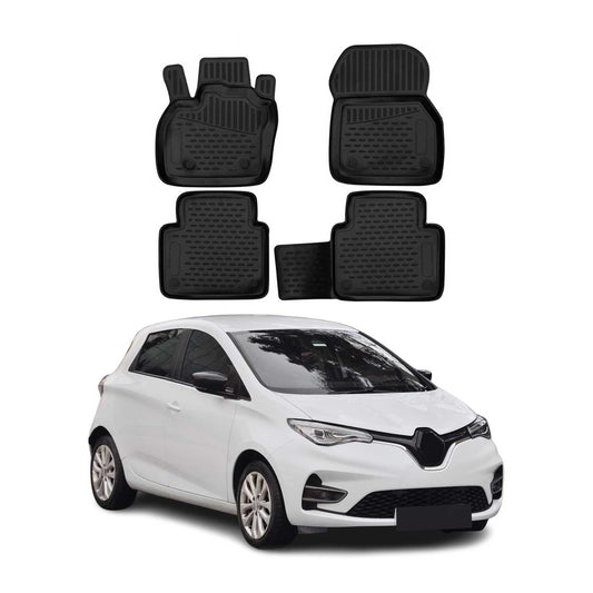 Covorașe auto Renault Zoe 2019-2025, TPE, negre, 4 buc.