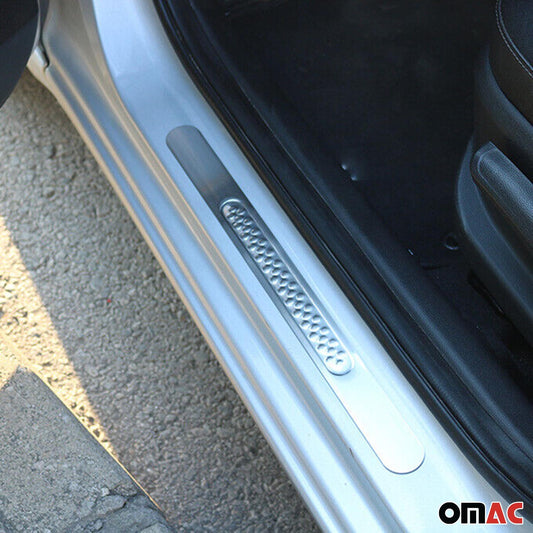 Protecții prag ușă pentru Ford Ranger 2015-2025, oțel inoxidabil, argintiu, set 4 piese