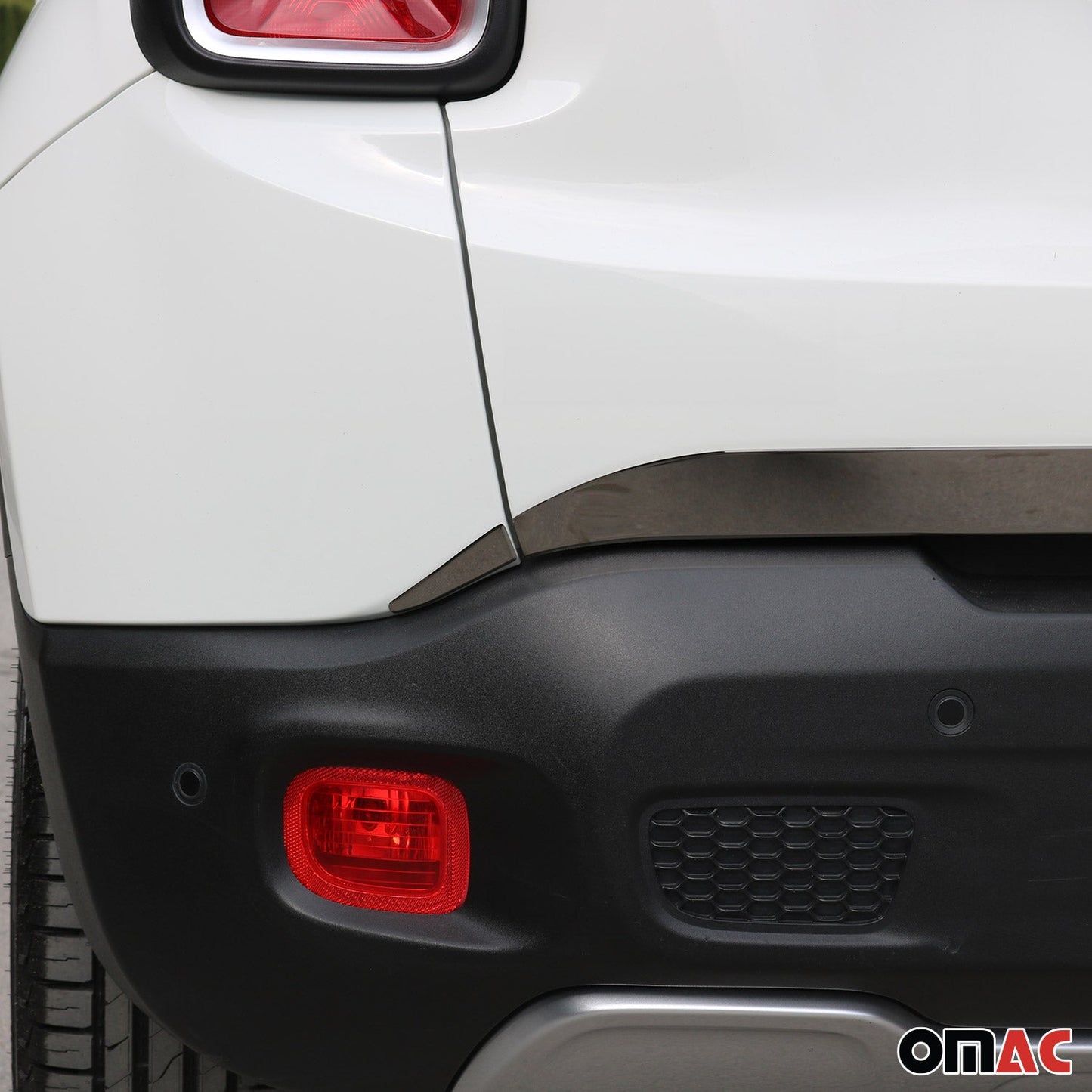 Bandă decorativă portbagaj, bandă decorativă spate pentru Jeep Renegade 2014-2024, oțel inoxidabil, culoare închisă, set 3 piese