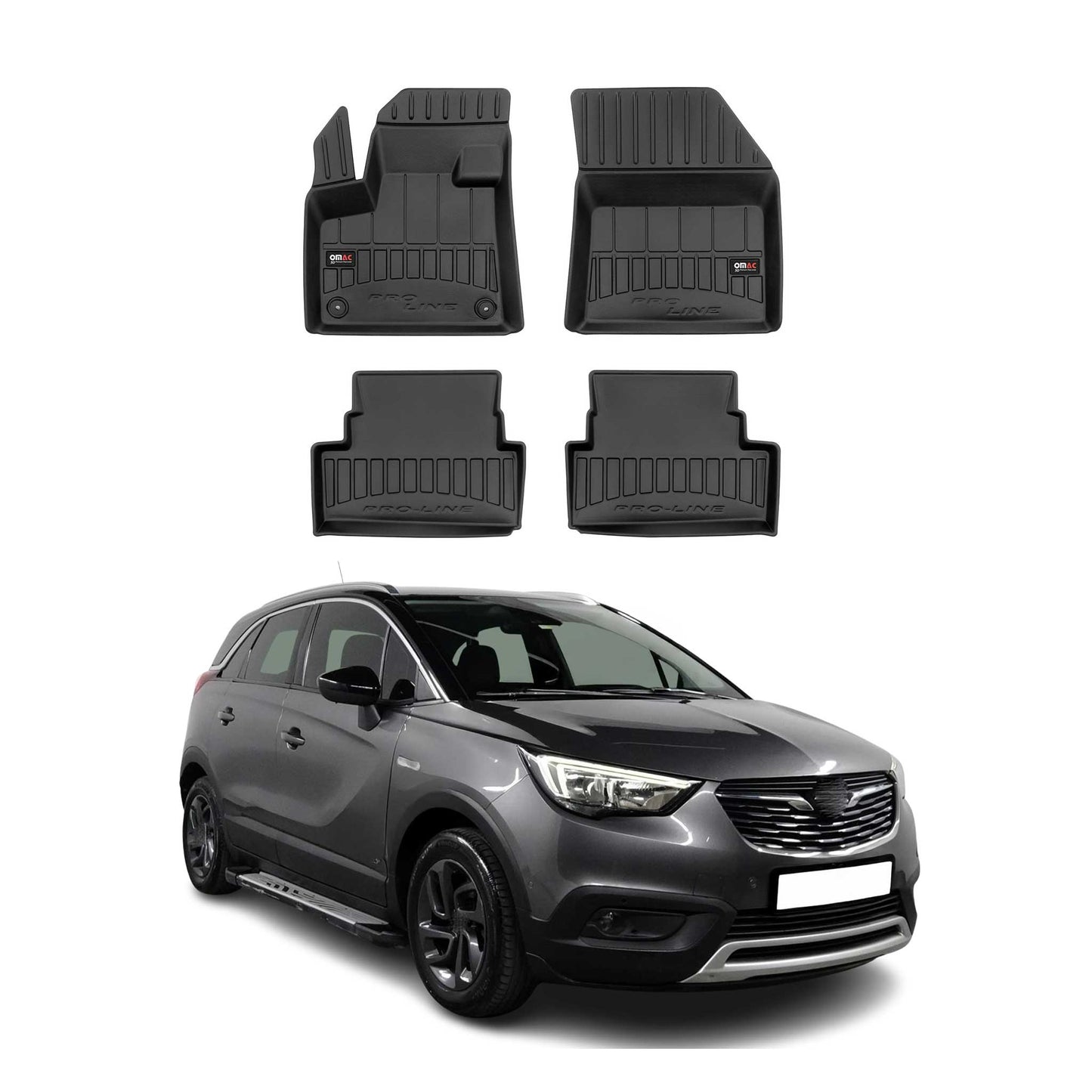 2017-2025 Opel Grandland X Fußmatten TPE Schwarz 4 tlg