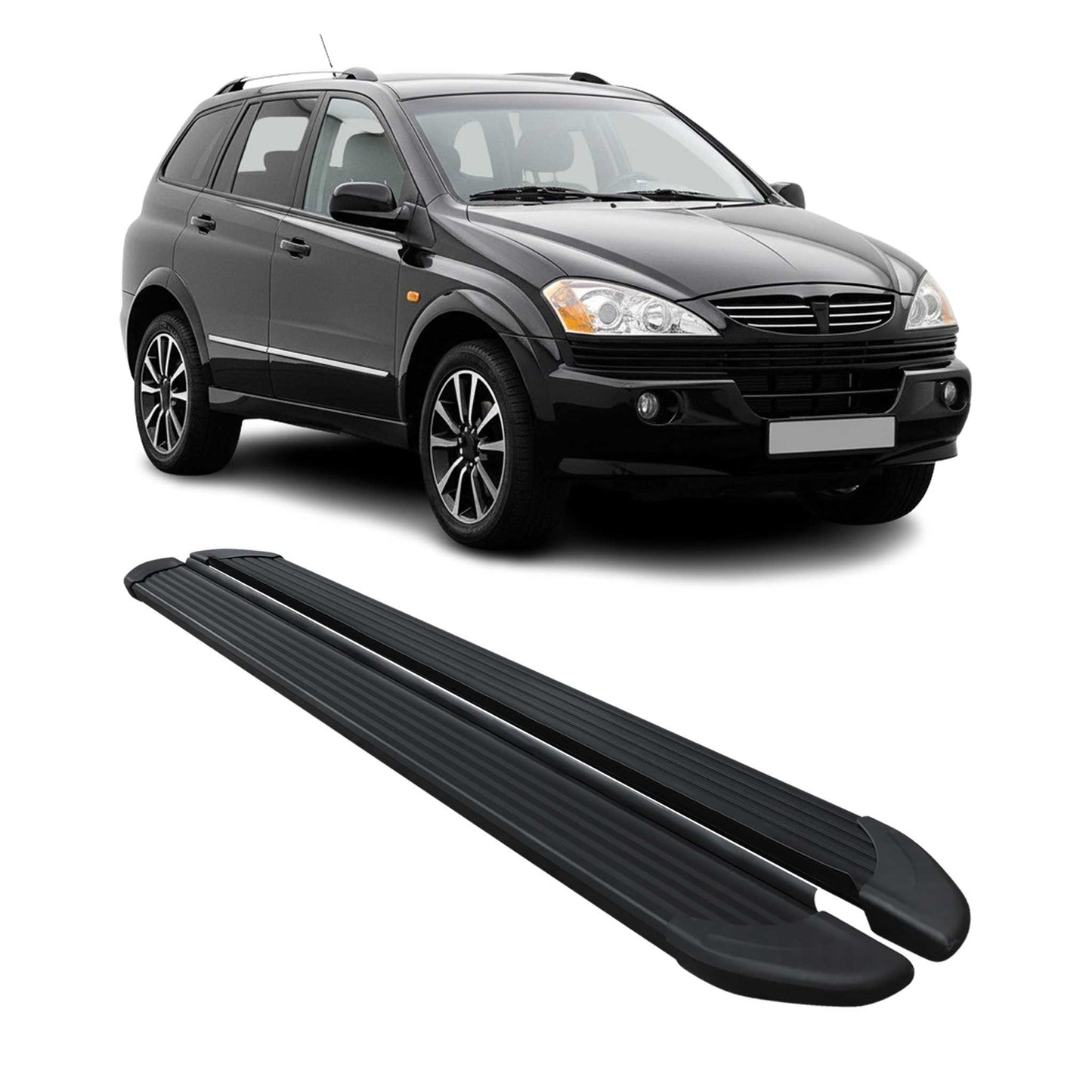 Seitenschweller Trittbretter Schweller für Ssangyong Kyron 2005-2014 Alu Schwarz
