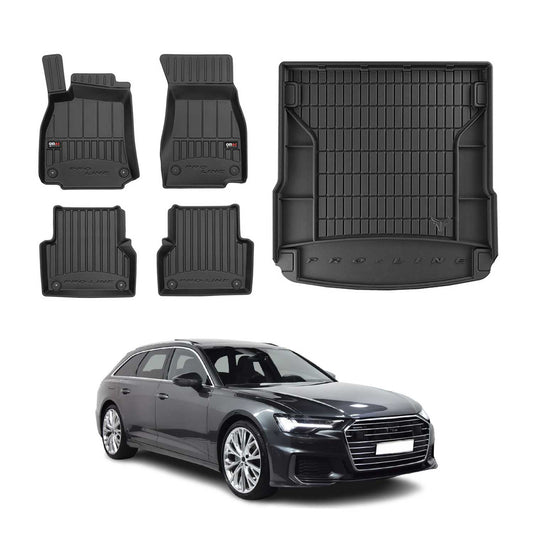 OMAC Fußmatten & Kofferraumwanne Set für Audi A6 C8 Avant 2018-2025 Gummi 5x