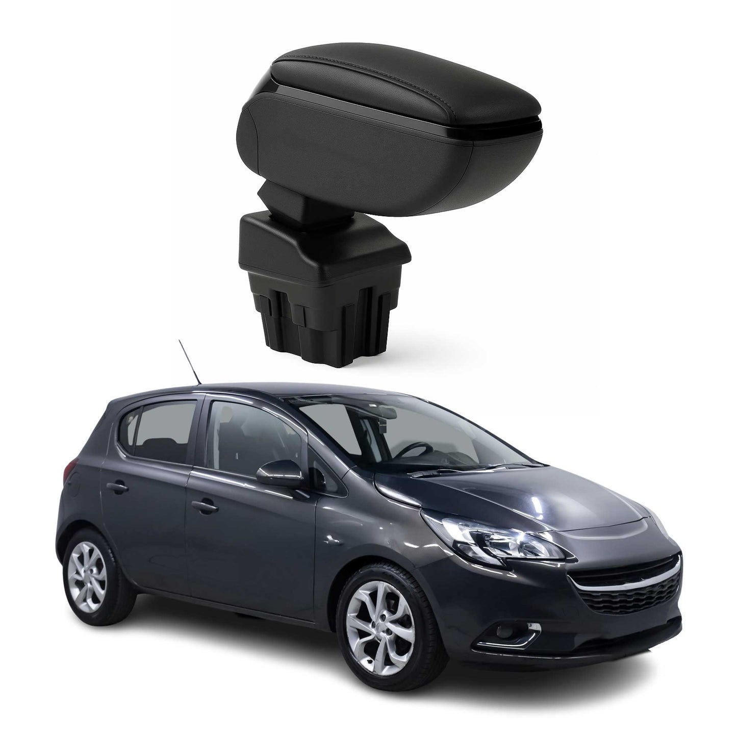 Armlehne Mittelarmlehne Mittelkonsole für Opel Corsa 2014-2019 PU-Leder Schwarz