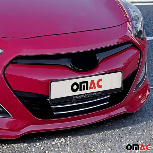 Benzi decorative grilă auto pentru Hyundai i30 2012-2017, oțel inoxidabil, argintiu, set 3 piese