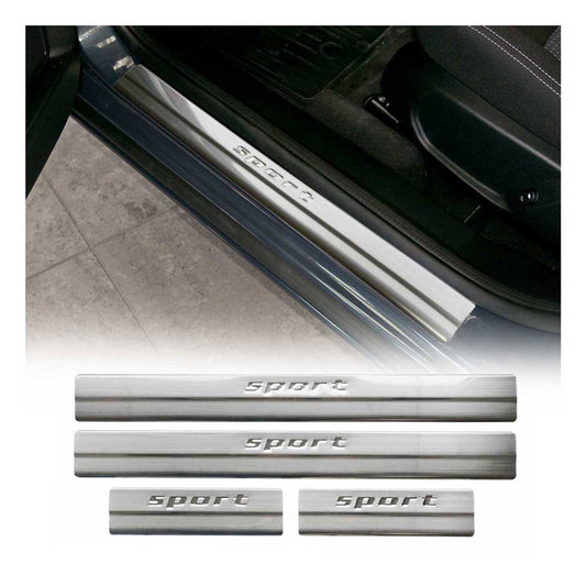 Ornamente prag uși pentru VW Tiguan 2007-2016, oțel inoxidabil, argintiu, set 4 piese