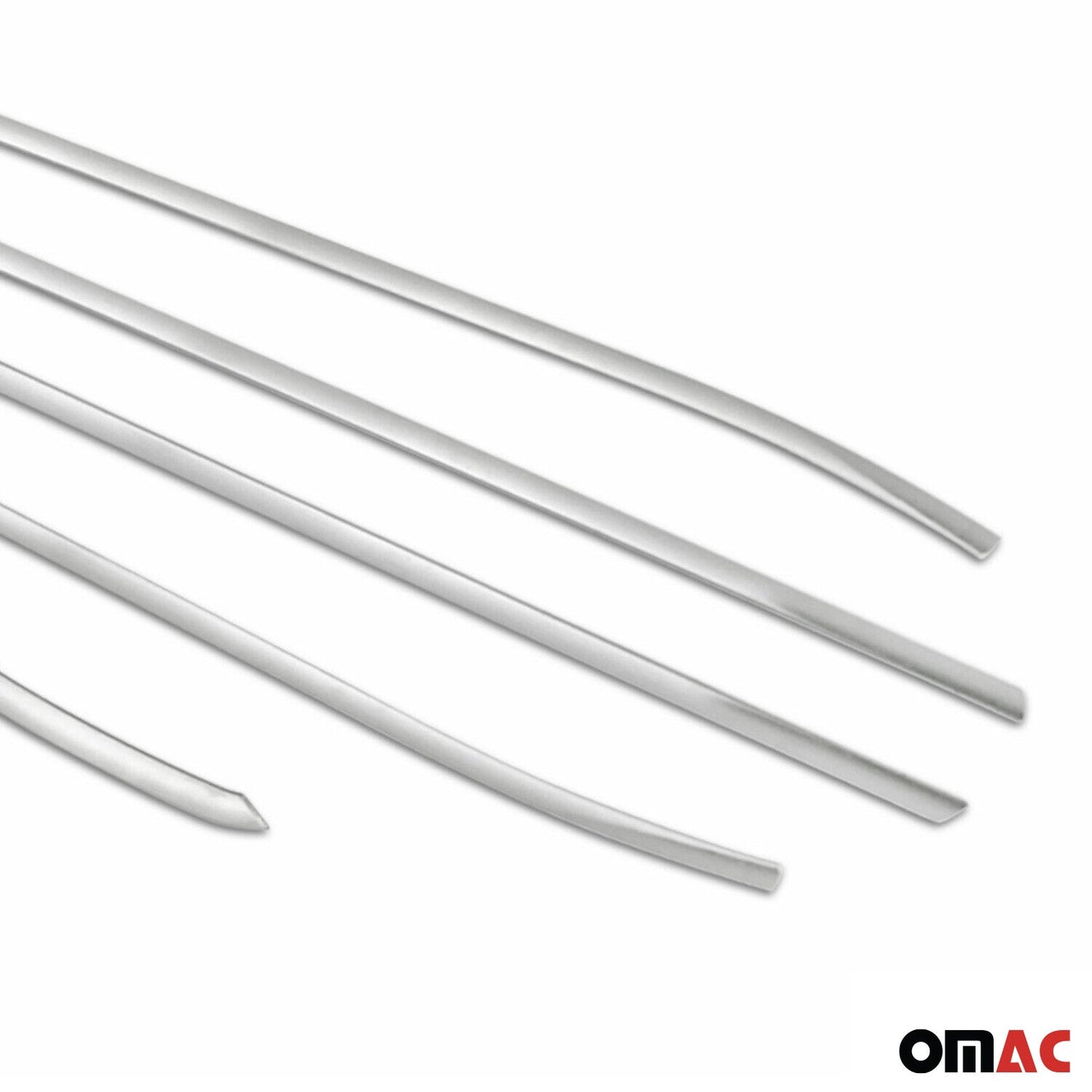 Benzi decorative pentru geamuri pentru VW Polo 6R 2009-2017, oțel inoxidabil periat, finisaj cromat, 6 buc.