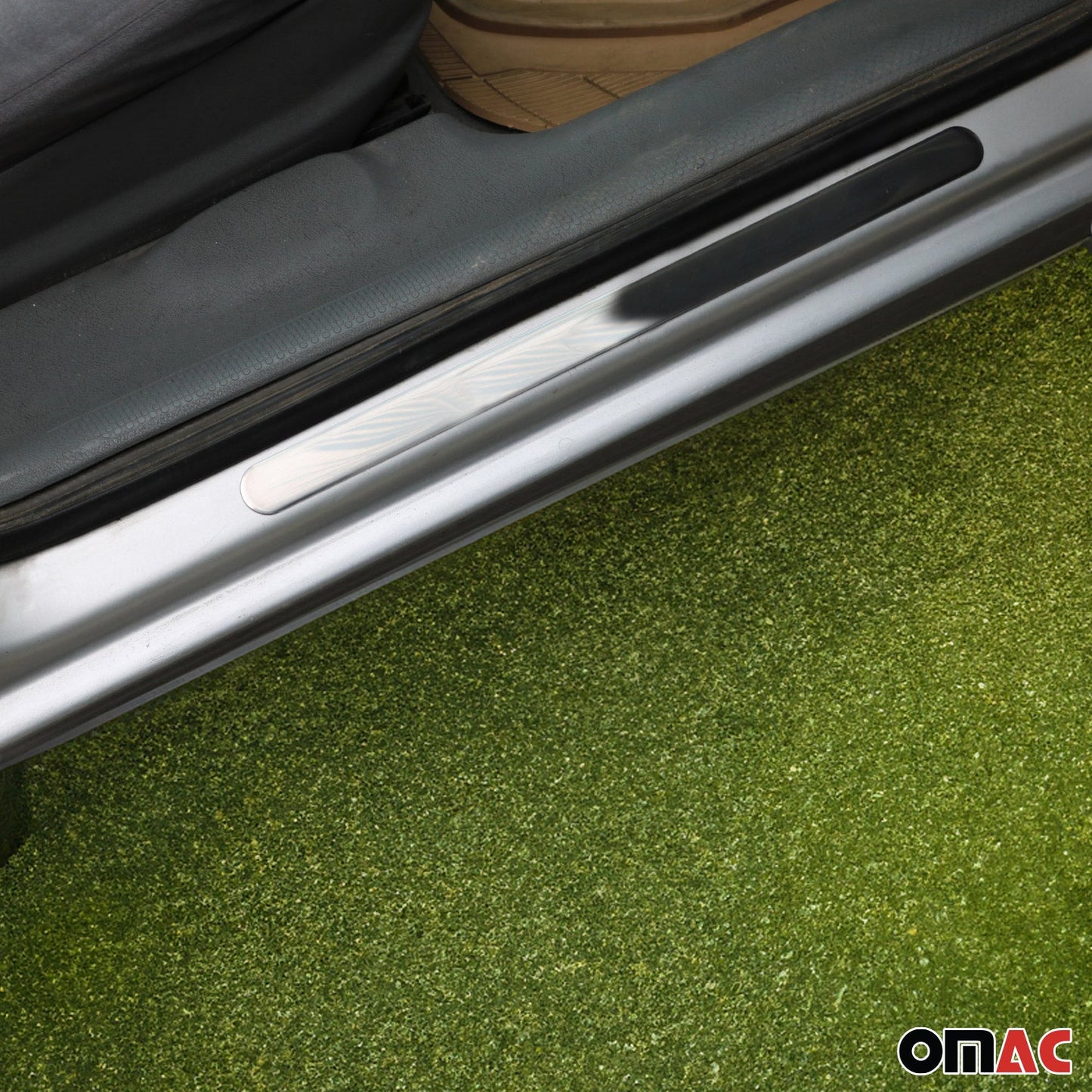 Ornamente prag uși pentru Fiat Punto 2009-2012, oțel inoxidabil, argintiu, set 2 piese