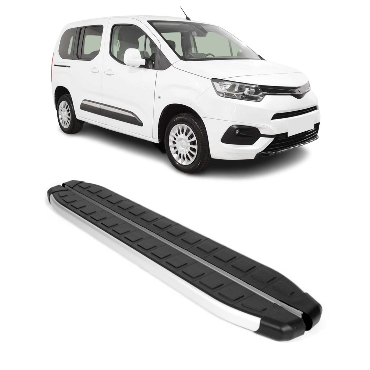 Scară/borduri laterale pentru Toyota Proace City 2019-2025 L1 Ampatament scurt, aluminiu, negru