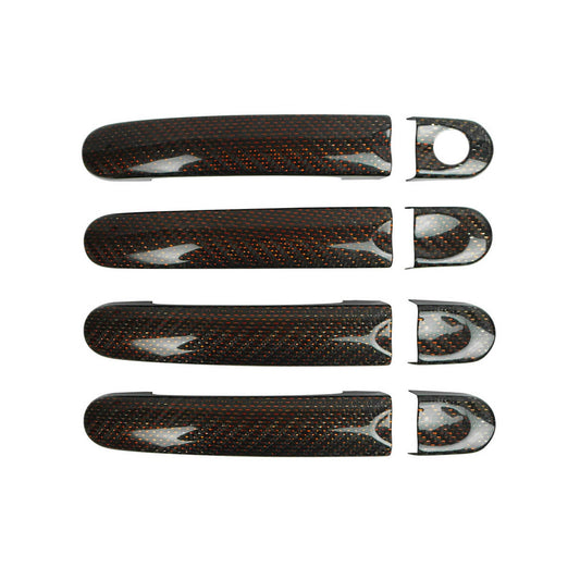 Ornament mâner ușă, capac mâner ușă pentru VW T6 T6.1 toate modelele 2015-2024 cu 4 uși, roșu carbon, 6x