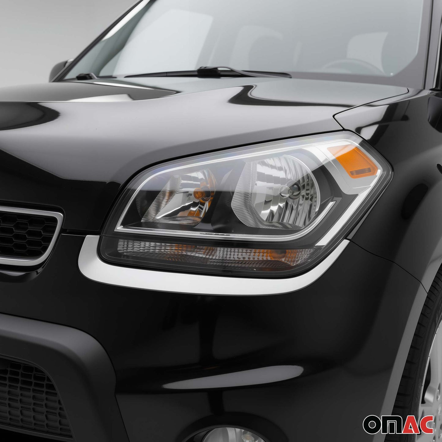 Scheinwerfer Leisten Scheinwerferblende für Kia Soul 2009-2014 Edelstahl 2tlg