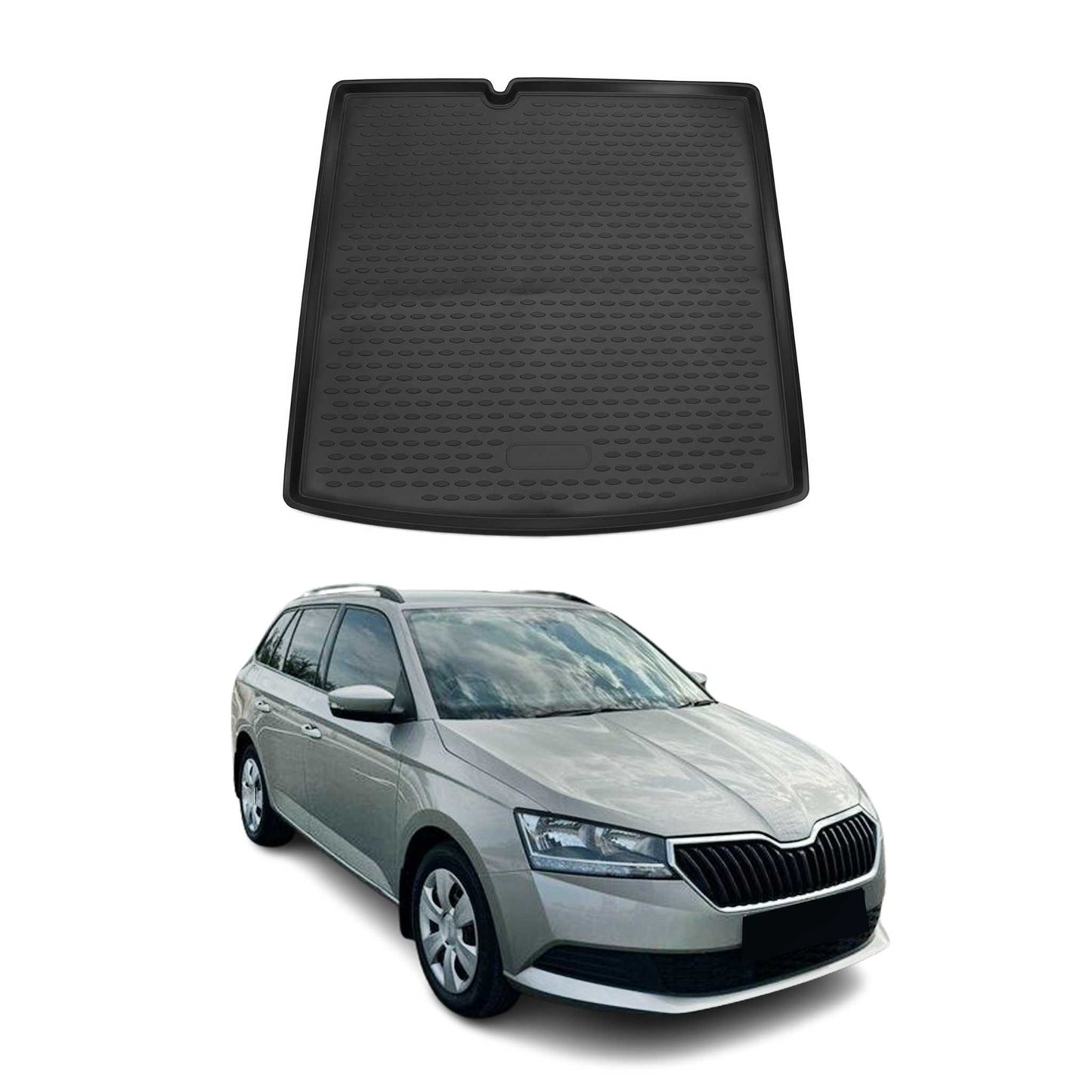 Kofferraummatte Kofferraumwanne für Skoda Fabia NJ 2015-2018 Gummi TPE Schwarz