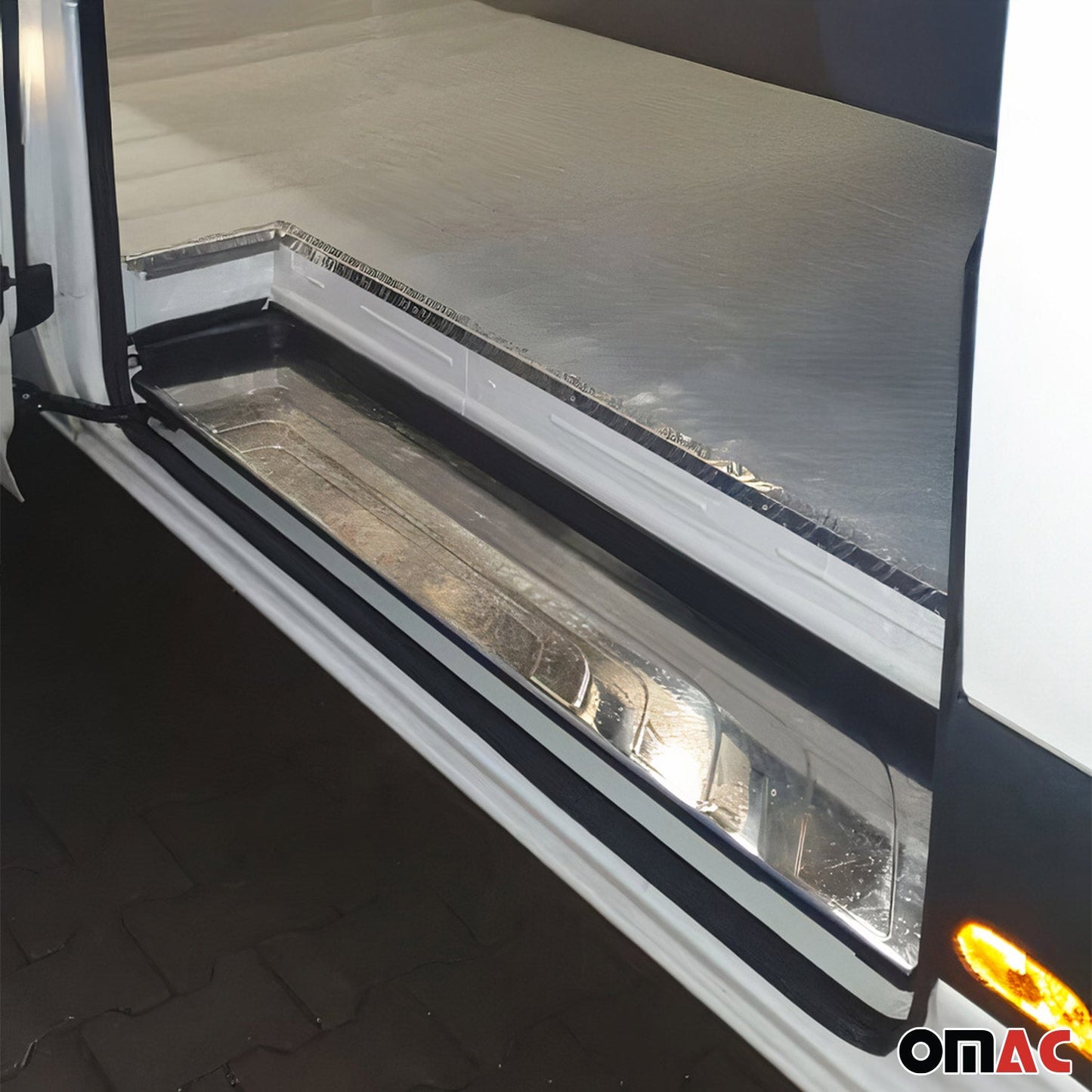 Ornamente prag ușă pentru Mercedes Sprinter 907 2018-2025, oțel inoxidabil, set 3 piese