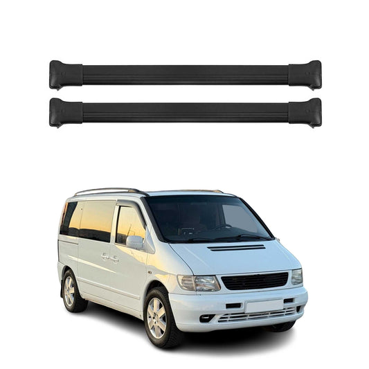 Portbagaj de plafon pentru Mercedes Vito W638 1996-2003 75kg aluminiu negru 2 buc