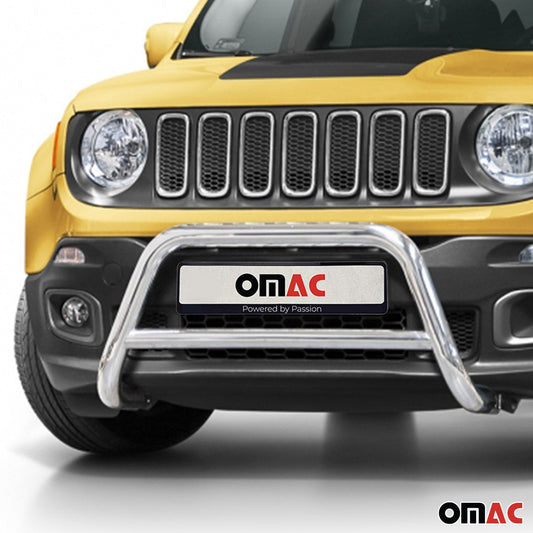 Bară de protecție față pentru Jeep Renegade 2014-2024, oțel, argintiu, protecție braț
