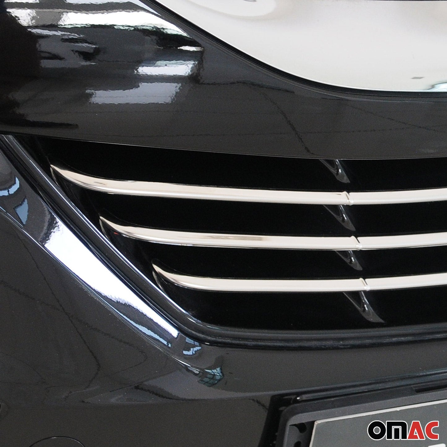 Benzi decorative grilă auto pentru Hyundai ix35 2010-2015, oțel inoxidabil, argintiu, 3 buc.