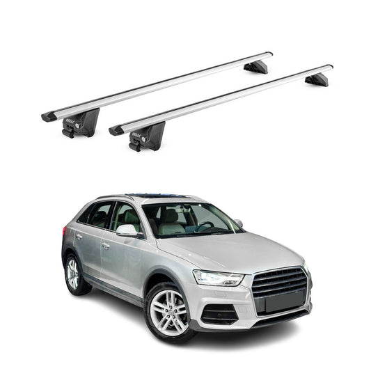 Dachträger Grundtäger für Audi Q3 mk1 2011-2018 100kg Aluminium Silber 2tlg ABE