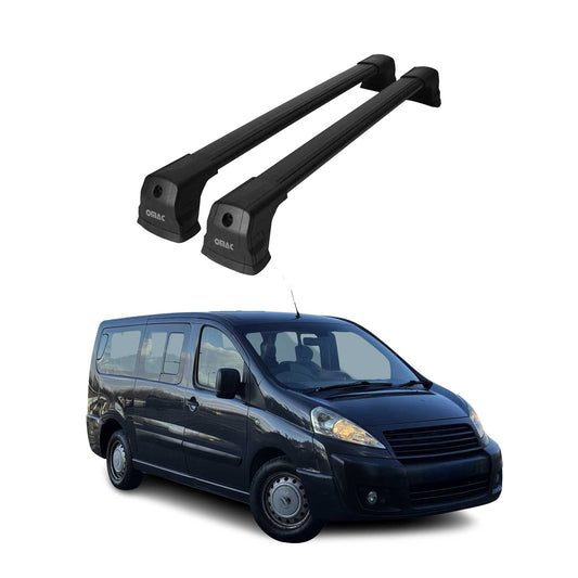 Portbagaj de plafon pentru Fiat Scudo 2007-2016 75kg aluminiu negru 2 buc