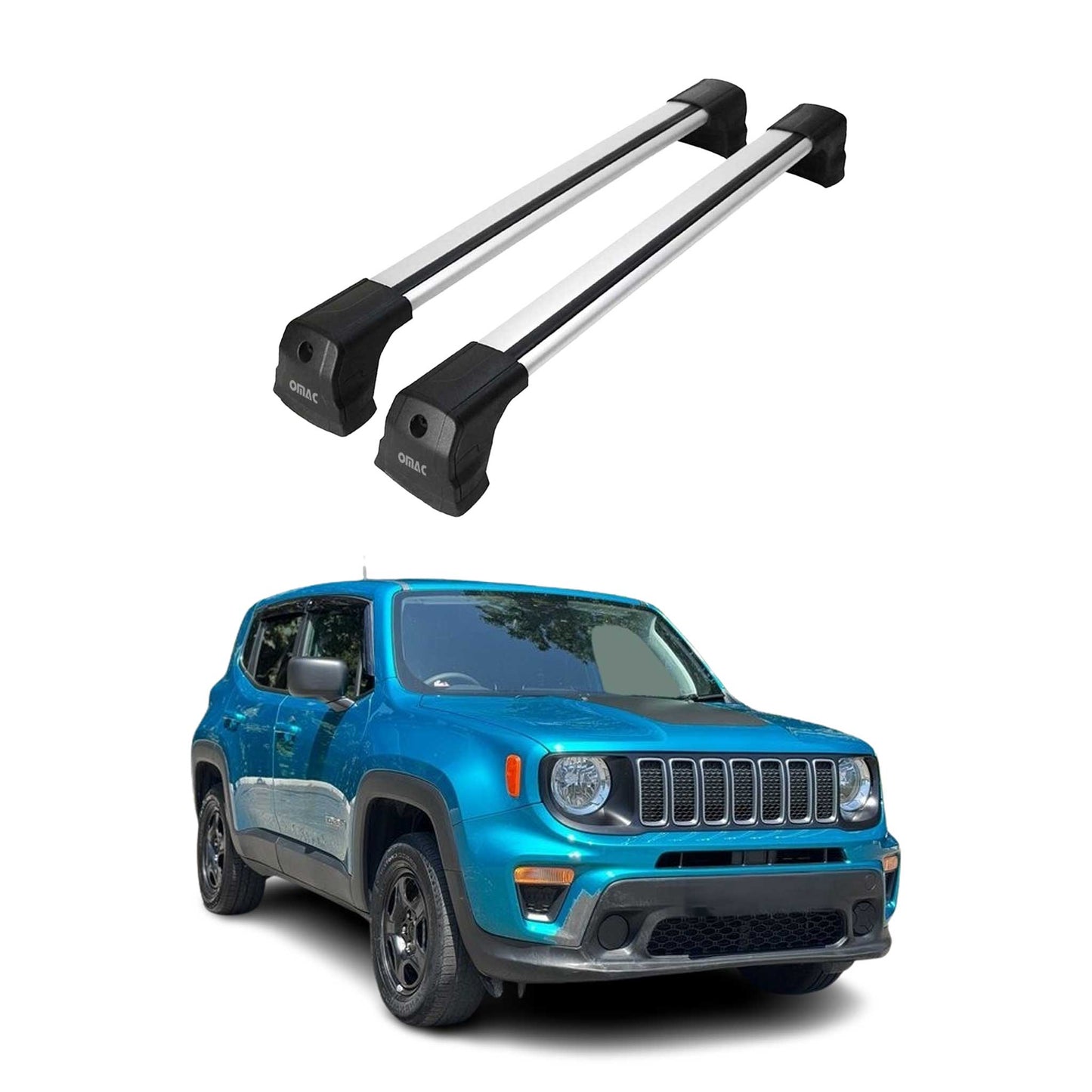 Dachträger Grundtäger für Jeep Renegade 2014-2025 75kg Aluminium Silber 2 tlg
