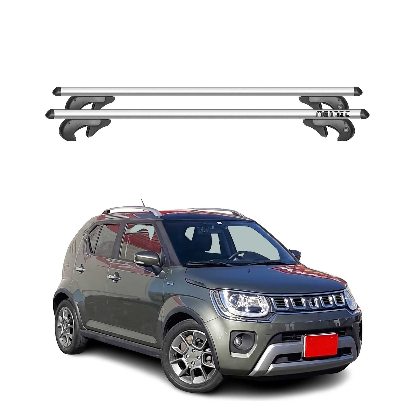 Menabo Dachträger für Suzuki Ignis mk2 2016-2025 90kg Alu Silber 2x