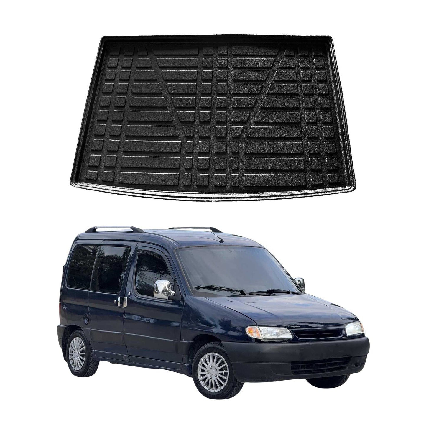 Kofferraumwanne Laderaumwanne für Citroen Berlingo 1996-2008 Gummi TPE Schwarz
