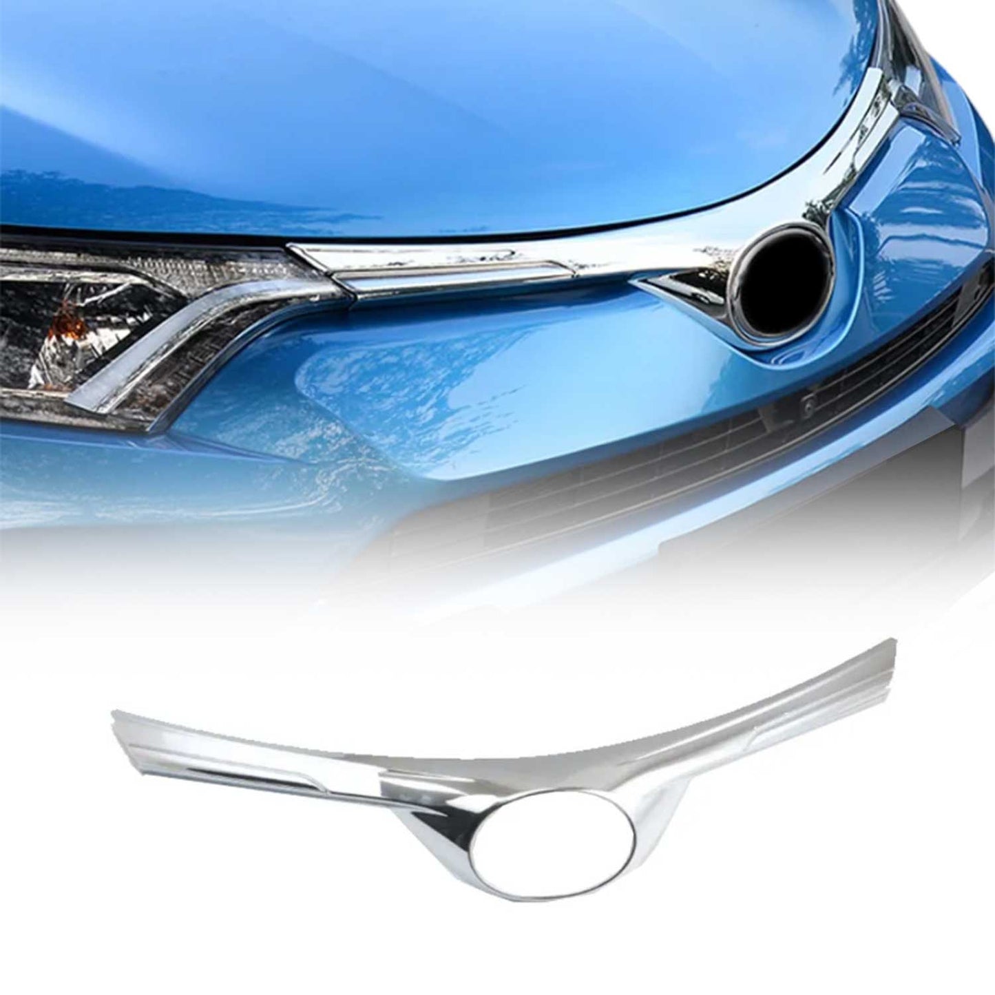 Kühlergrill Leisten Grillleisten für Toyota RAV4 2018-2025 Chrom ABS Silber 1tlg