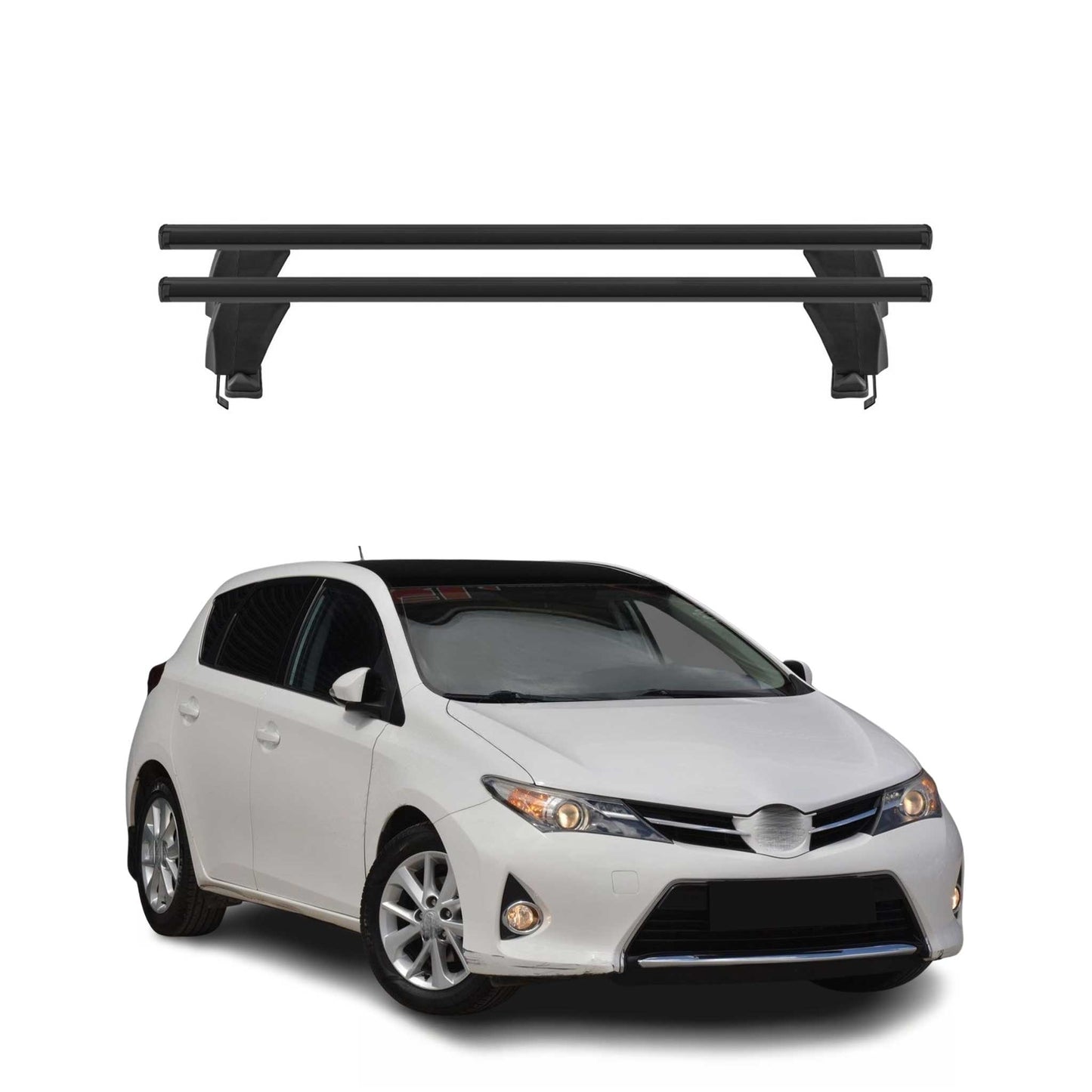 Menabo Dachträger Grundtäger für Toyota Auris mk2 2012-2018 50kg Alu Schwarz 2x