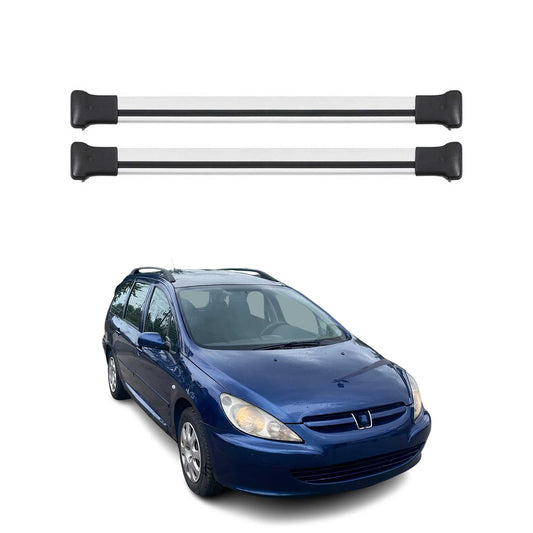 Portbagaj de plafon pentru Peugeot 307 Estate 2002-2008 75kg Gri Aluminiu 2 buc