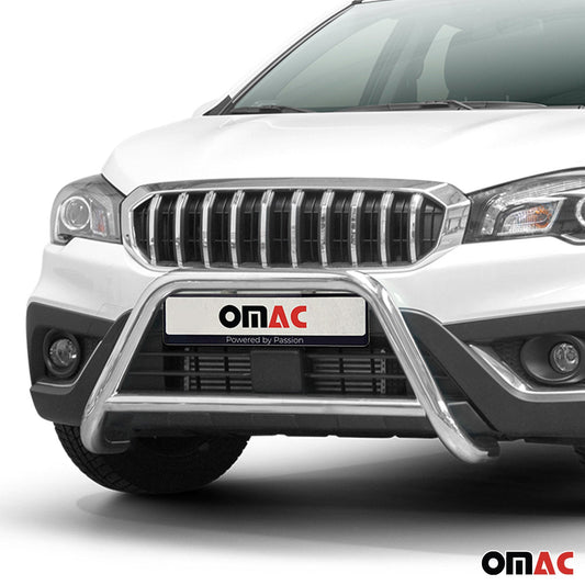 Bară de protecție/buton față pentru Suzuki SX4 S-Cross 2016-2022, oțel, omologat ABE, argintiu