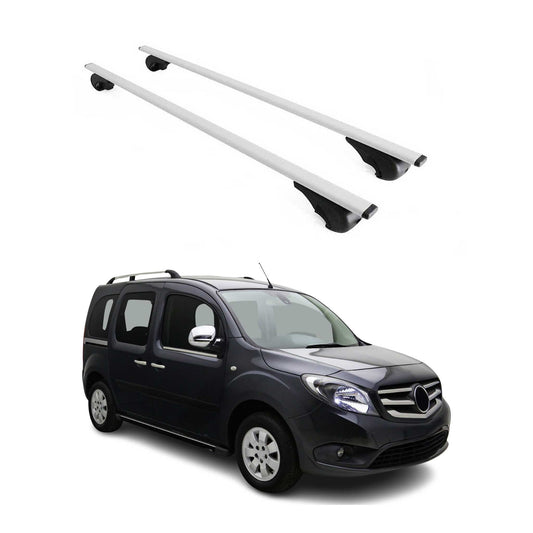 Portbagaj de plafon pentru Mercedes Citan W415 2012-2021 75kg metal argintiu 2 buc