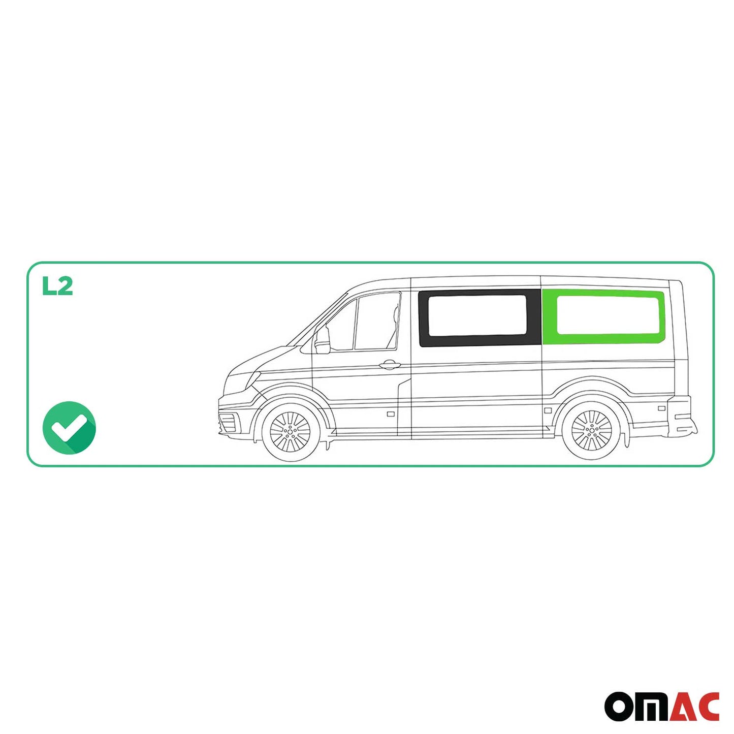 Seitenfenster Sicherheitsglas für MAN TGE 2017-2025 Auto Links L2 Schwarz