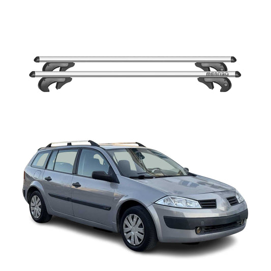 Menabo Dachträger Grundtäger für Renault Megane Kombi 2002-2010 90kg Alu Grau 2x