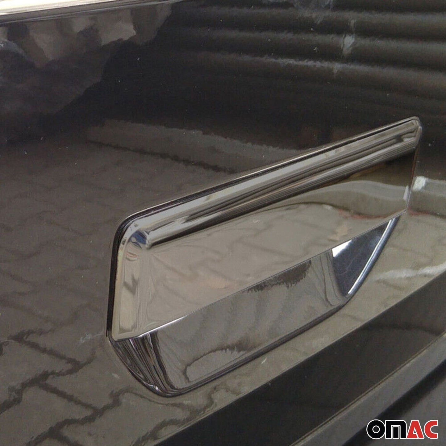 Klamka otwierania klapy bagażnika do VW Caddy 2021-2025, stal nierdzewna, ciemna, 1 sztuka