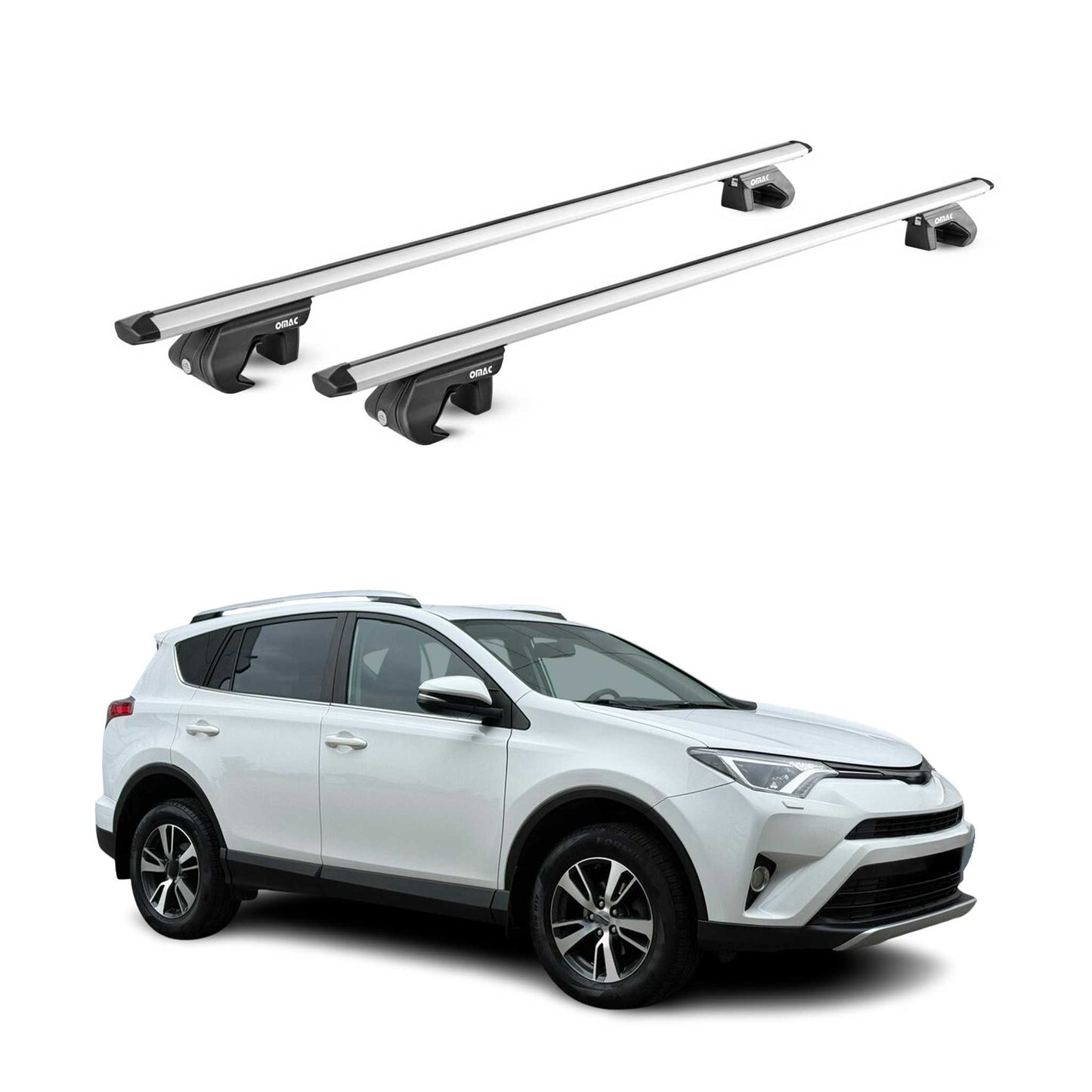 Dachträger Grundtäger für Toyota RAV4 XA40 2012-2018 5 tür 90kg Alu Grau 2x ABE