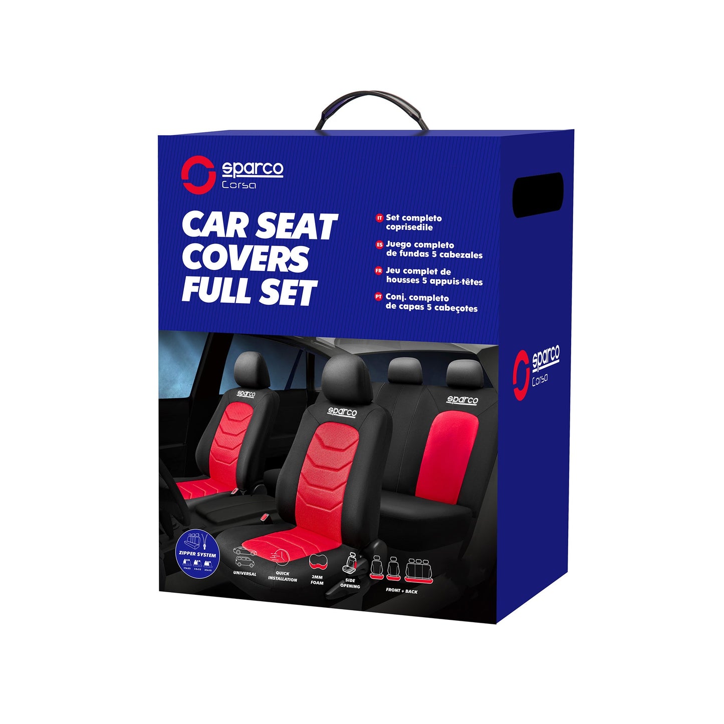 SPARCO Sitzbezüge Schonbezüge Autositzbezüge Universell Rot Vorne Hinten