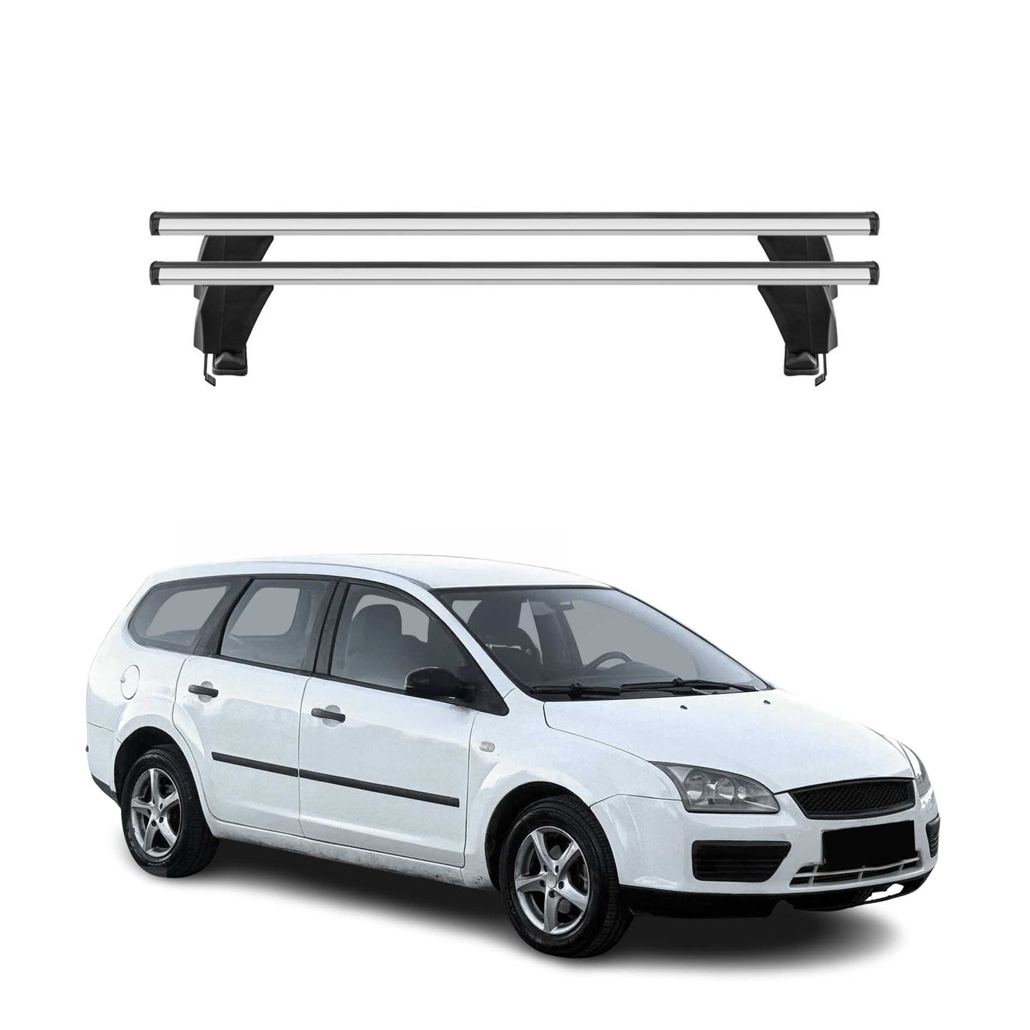 Menabo Dachträger Grundtäger für Ford Focus Turnier 2004-2011 50kg Alu Silber 2x