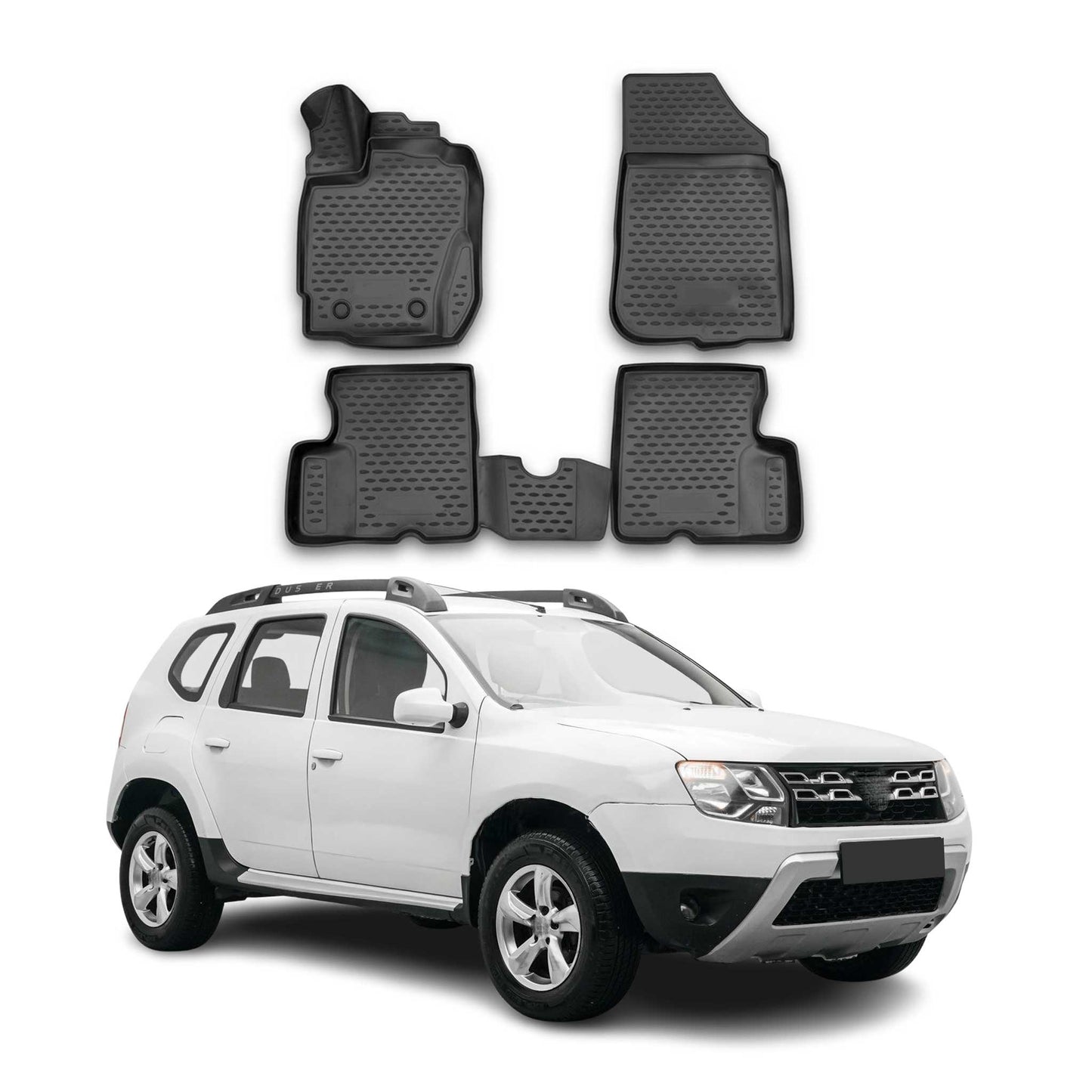 2015-2018 Dacia Duster Fußmatten TPE Schwarz 4 tlg
