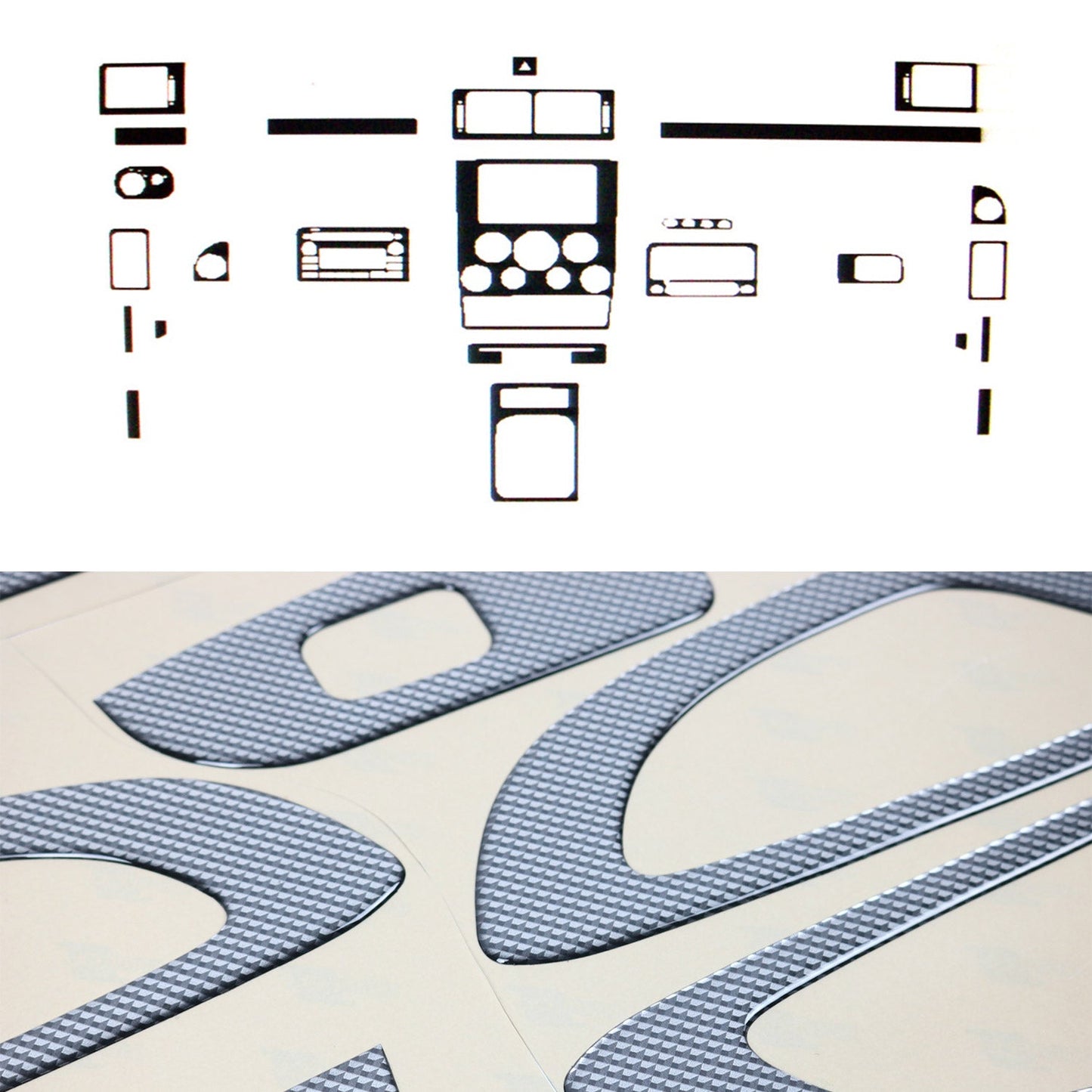 Innenraum Dekor Cockpit für Ford Transit Connect 2002-2006 Carbon Optik 20tlg