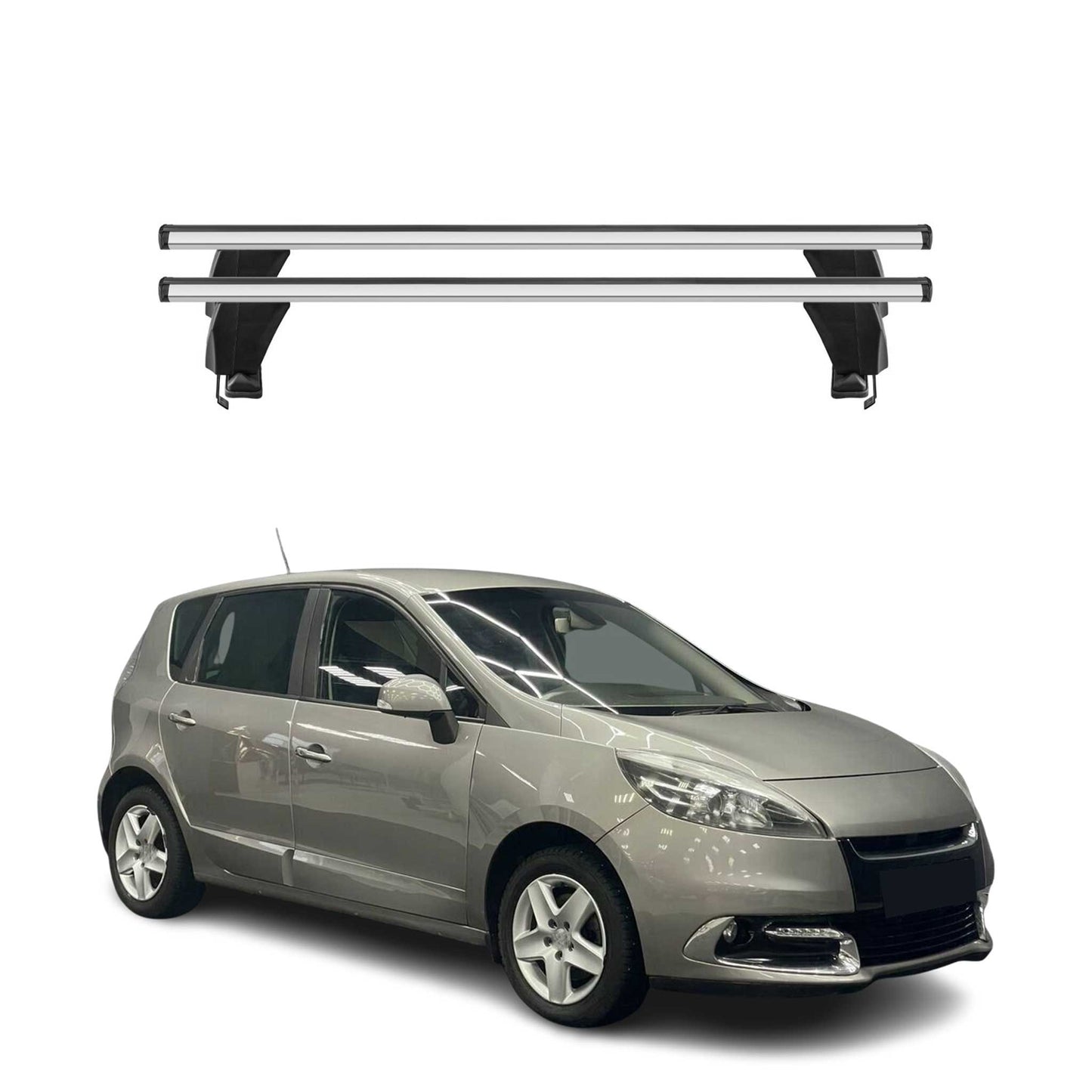 Menabo Dachträger Grundtäger für Renault Scenic mk3 2013-2016 FL 50kg Alu Silber